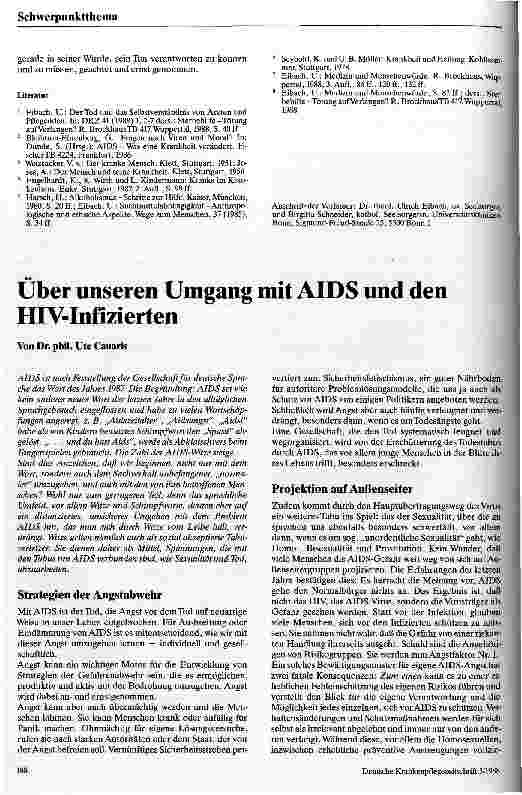 Vorschauseite 5: Seelsorge auf einer AIDS-Station