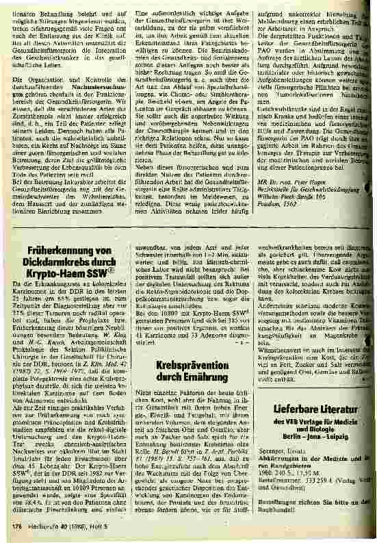 Vorschauseite 2: Aufgaben der Gesundheitsfürsorgerin in der Poliklinischen Abteilung für Onkologie
