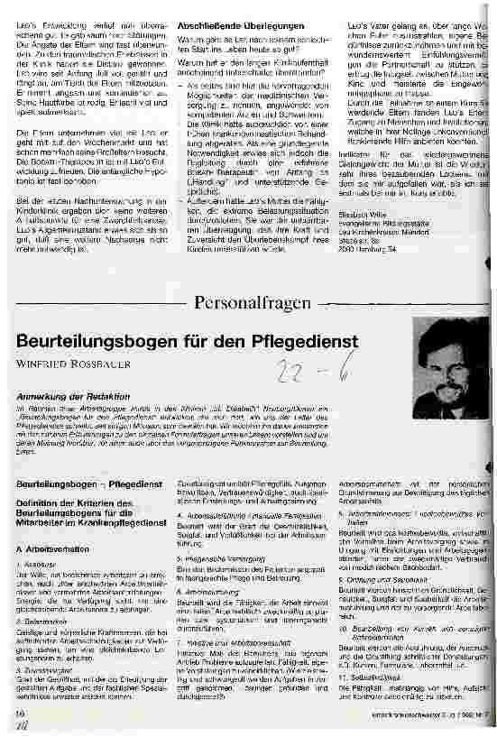 Vorschauseite 1: Beurteilungsbogen für den Pflegedienst