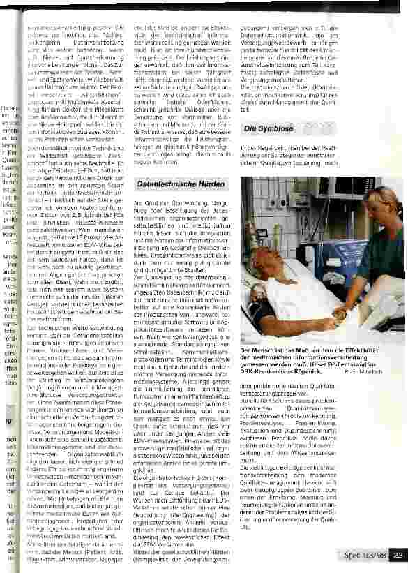Vorschauseite 2: Wer ist eher da Arztbrief oder Patient? Qualitätsmanagement und Informationstechnik müssen eine stärkere Symbiose eingehen
