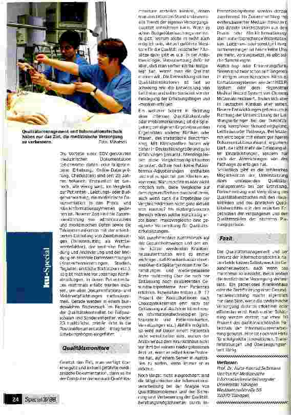 Vorschauseite 3: Wer ist eher da Arztbrief oder Patient? Qualitätsmanagement und Informationstechnik müssen eine stärkere Symbiose eingehen