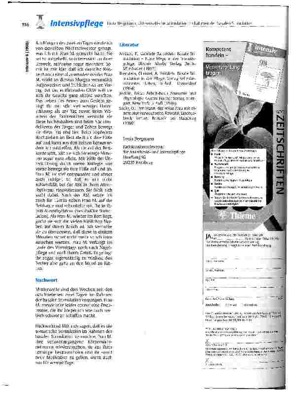 Vorschauseite 3: Die somatische Simulation im Rahmen der basalen Stimulation und ihre Anwendung