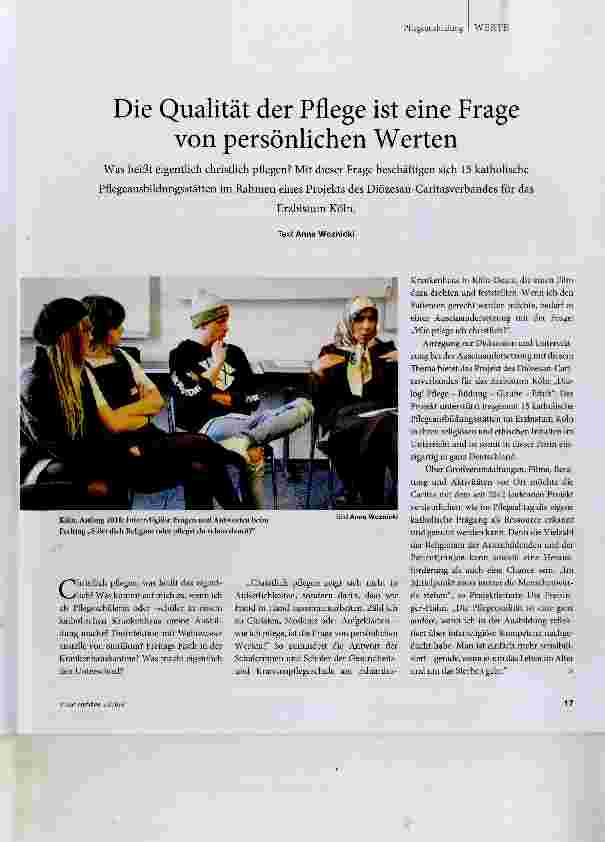 Vorschauseite 1: Die Qualität der Pflege ist eine Frage von persönlichen Werten