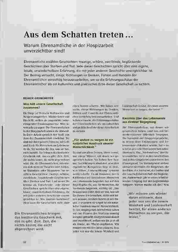 Vorschauseite 2: Aus dem Schatten treten...