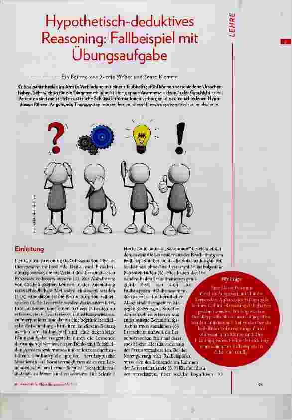 Vorschauseite 1: Hypothetisch-deduktives Reasoning: Fallbeispiel mit Übungsaufgabe