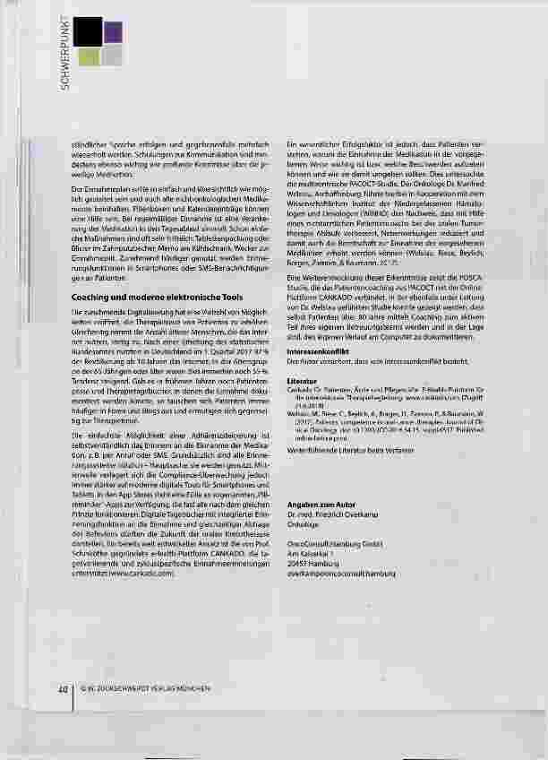 Vorschauseite 3: Compliance und Adhärenz in der oralen Krebstherapie