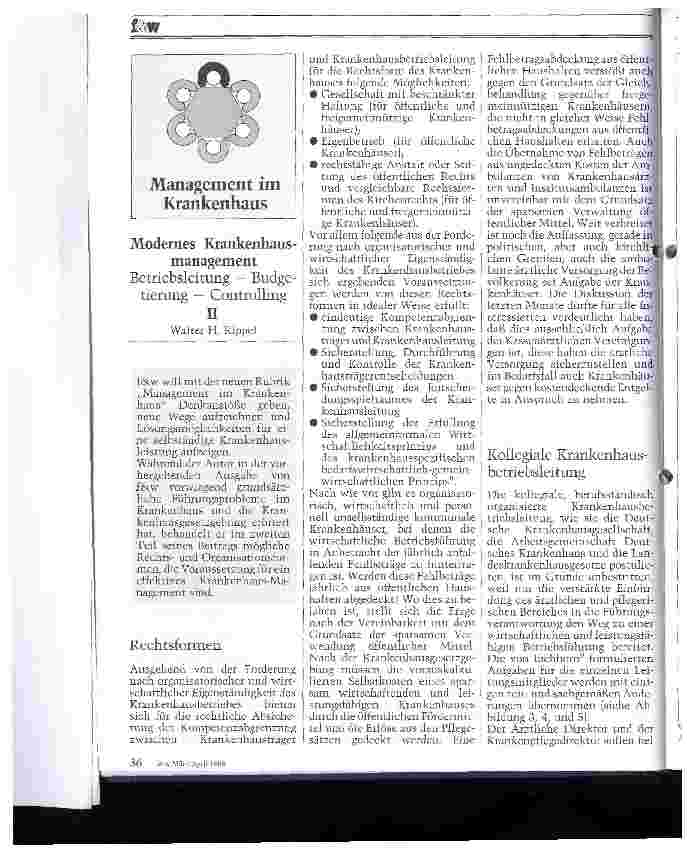 Vorschauseite 1: Modernes Krankenhausmanagement Betriebsleitung-Budgetierung-Controlling