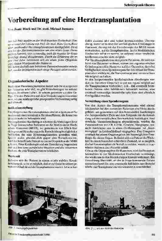 Vorschauseite 1: Vorbereitung auf eine Herztransplantation