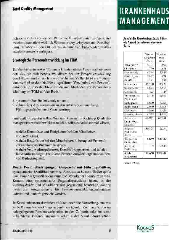 Vorschauseite 4: Personallentwicklung und TQM - ein gespanntes Verhältnis