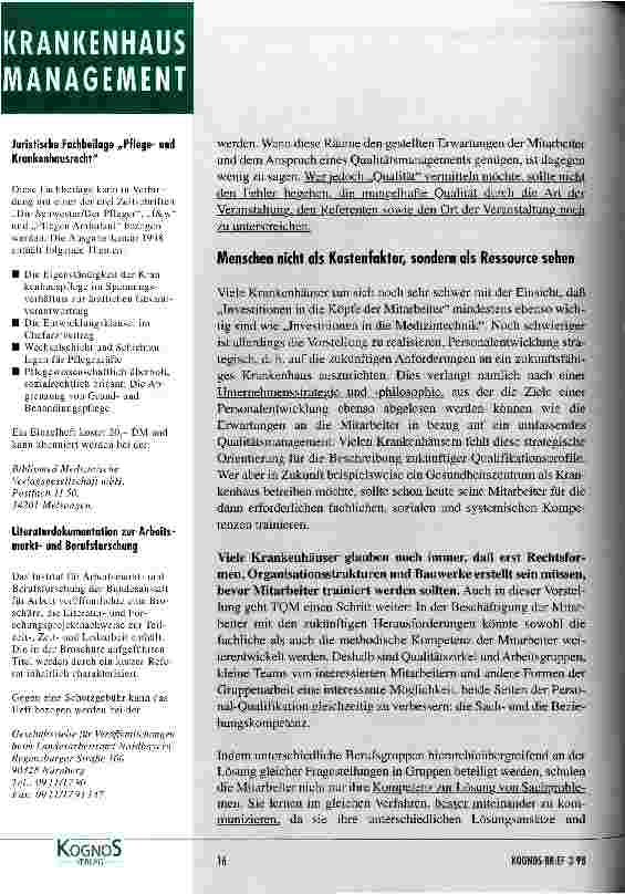 Vorschauseite 5: Personallentwicklung und TQM - ein gespanntes Verhältnis