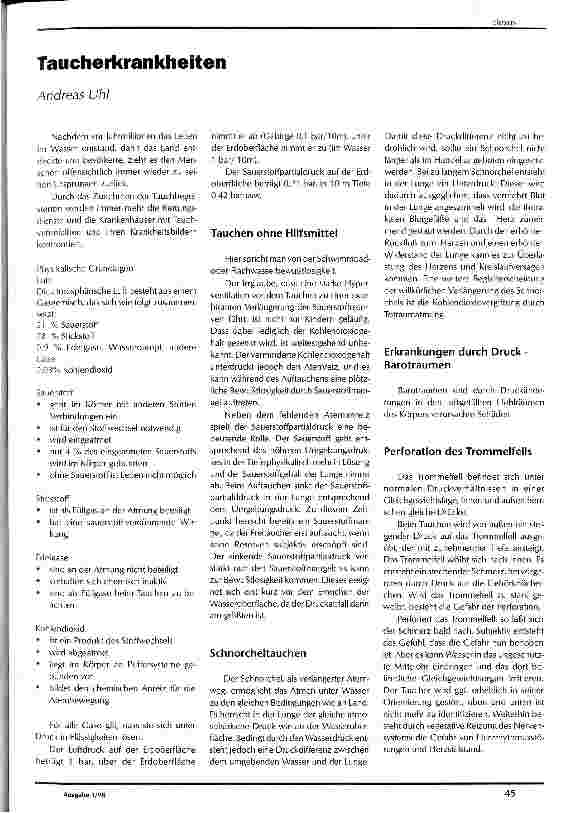 Vorschauseite 1: Taucherkrankheiten