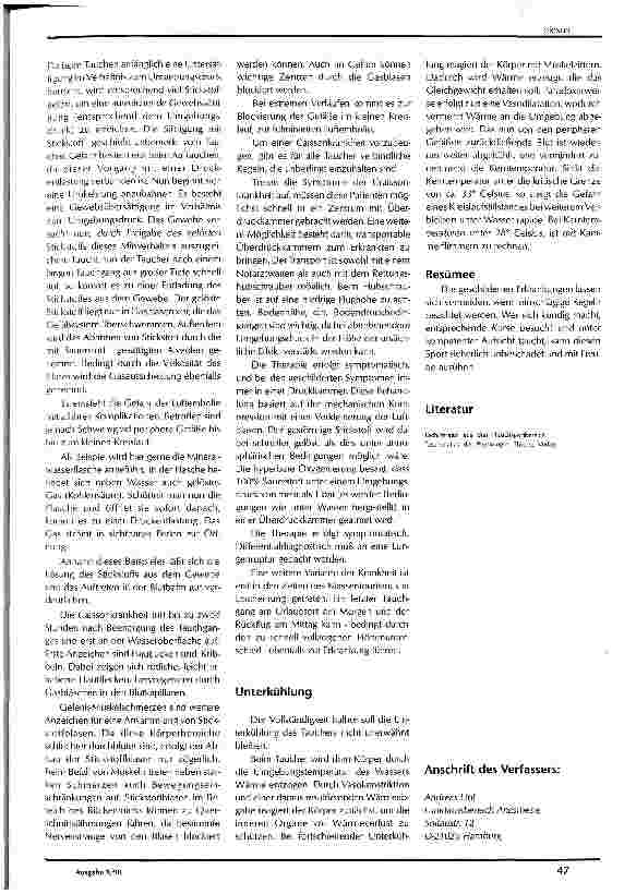 Vorschauseite 3: Taucherkrankheiten