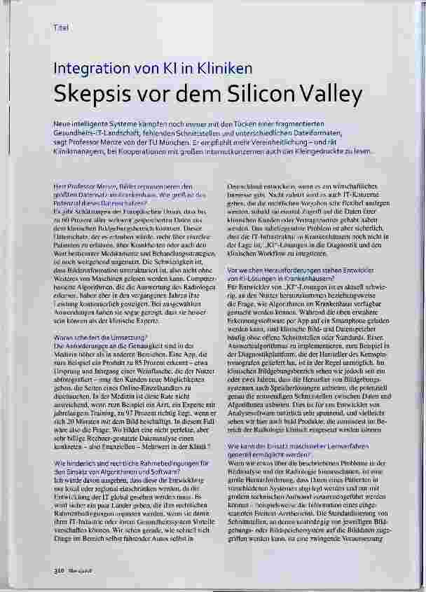 Vorschauseite 1: Skepsis vor dem Silicon Valley