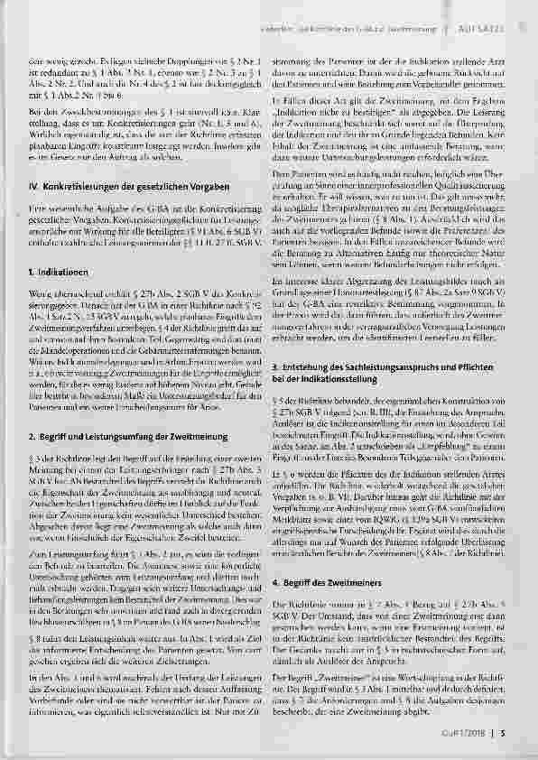 Vorschauseite 5: Die Richtlinie des G-BA zur Zweitmeinung