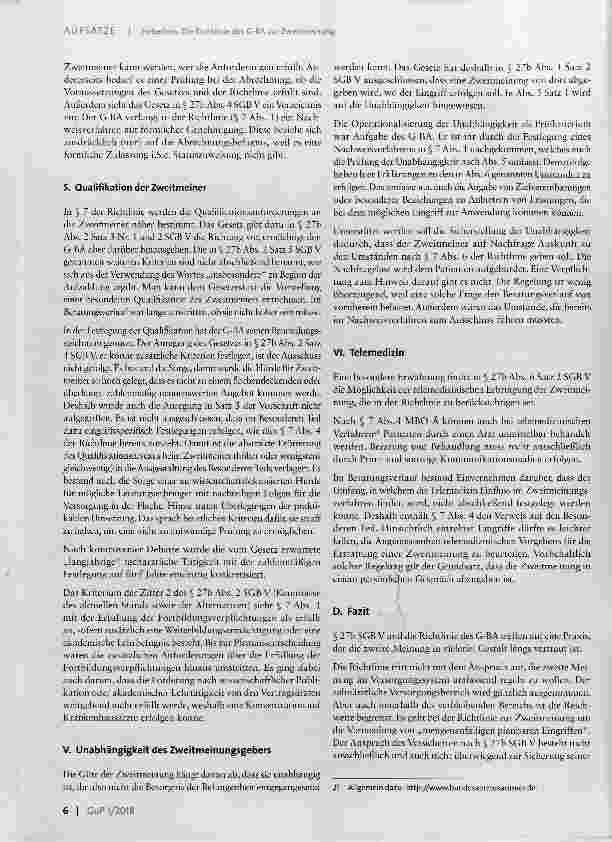 Vorschauseite 6: Die Richtlinie des G-BA zur Zweitmeinung