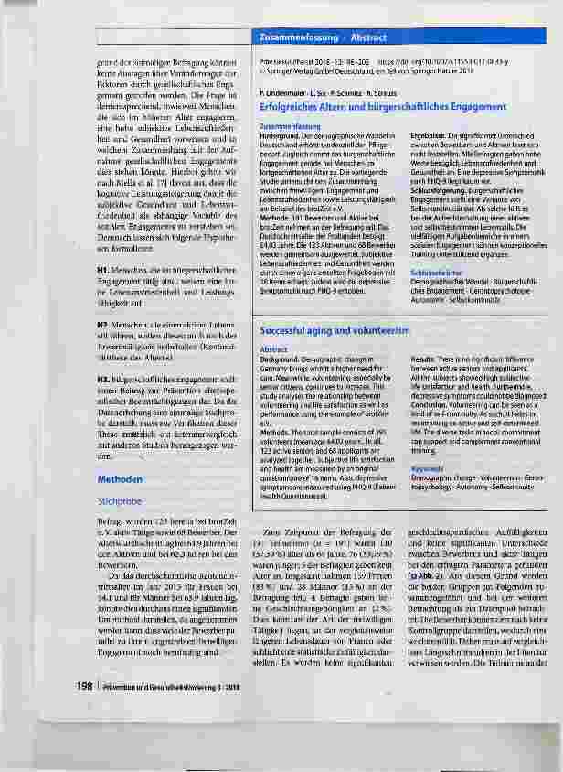 Vorschauseite 3: Erfolgreiches Altern und bürgerschaftliches Engagement