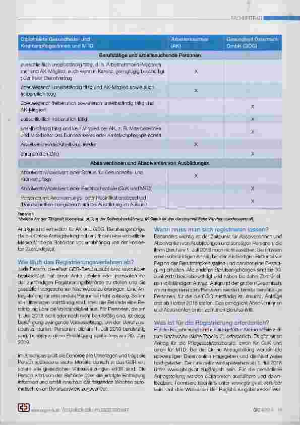 Vorschauseite 2: Das Gesundheitsberuferegister: Eine Übersicht