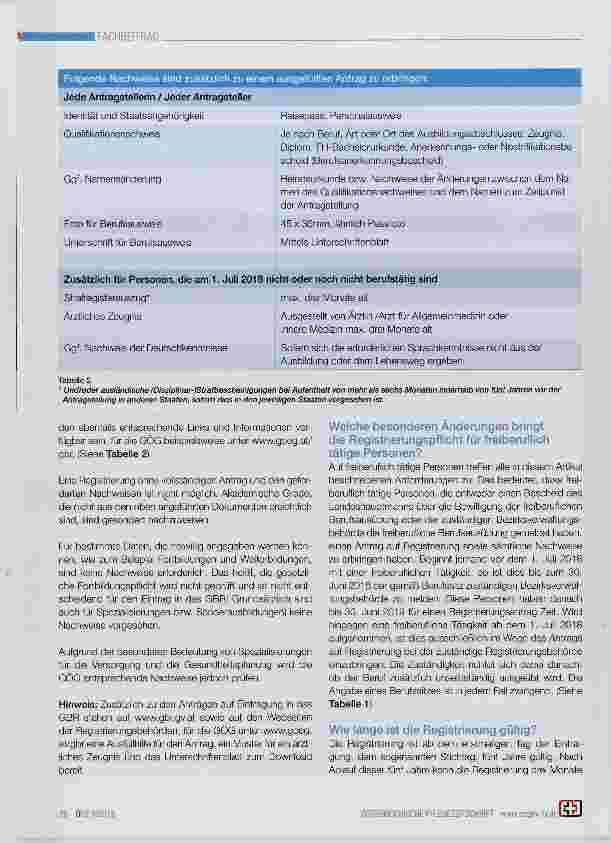 Vorschauseite 3: Das Gesundheitsberuferegister: Eine Übersicht