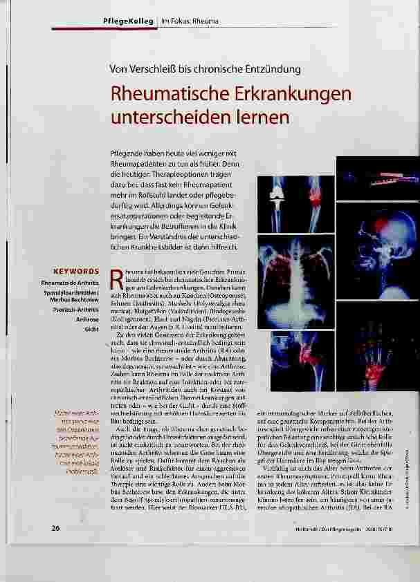 Vorschauseite 1: Rheumatische Erkrankungen unterscheiden lernen