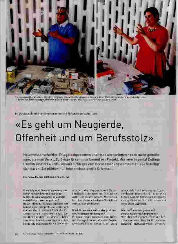 Vorschauseite 1: «Es geht um Neugierde, Offenheit und um Berufsstolz»