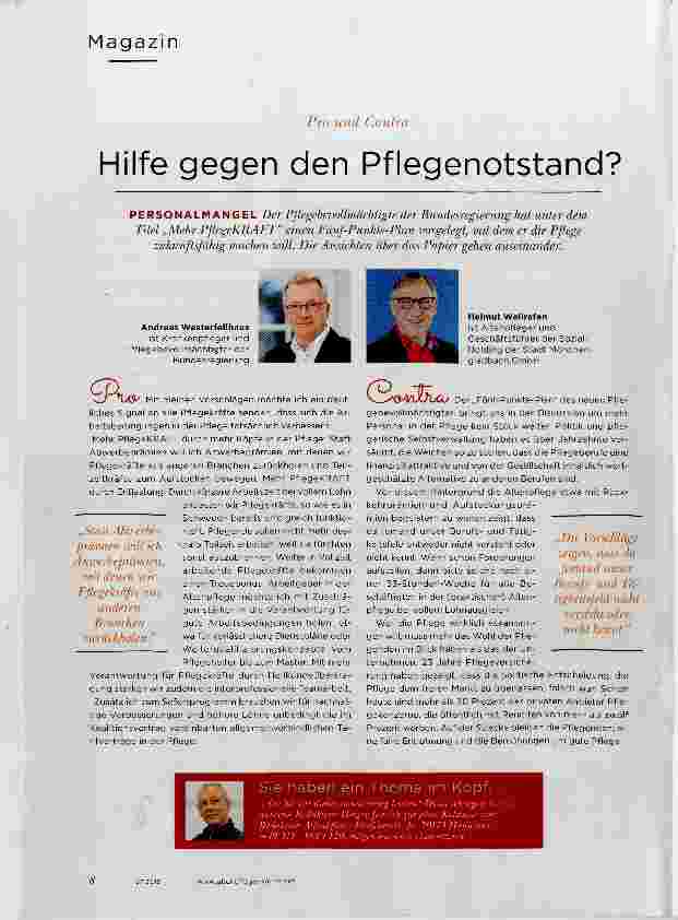 Vorschauseite 1: Hilfe gegen den Pflegenotstand?