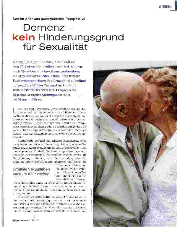 Vorschauseite 1: Demenz - kein Hinderungsgrund für Sexualität