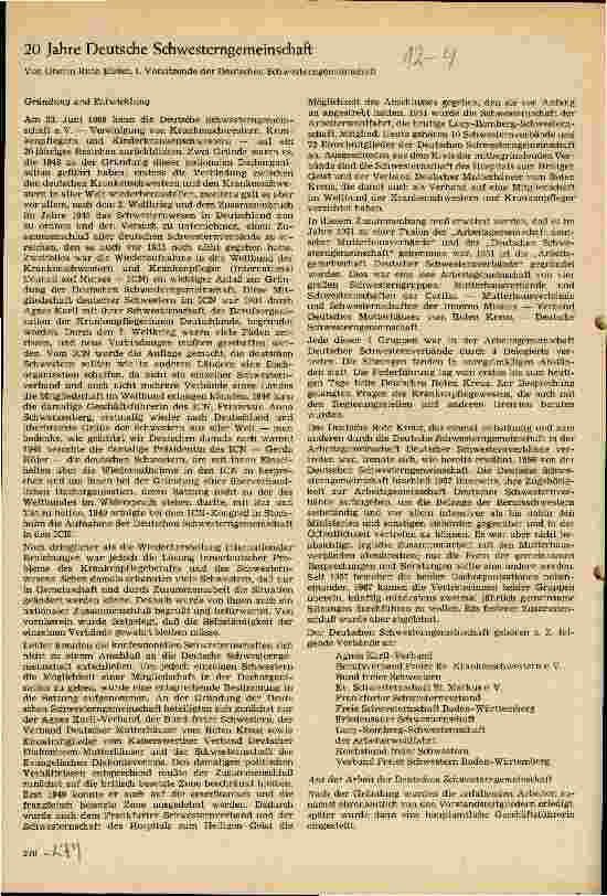 Vorschauseite 1: 20 Jahre Deutsche Schwesterngemeinschaft