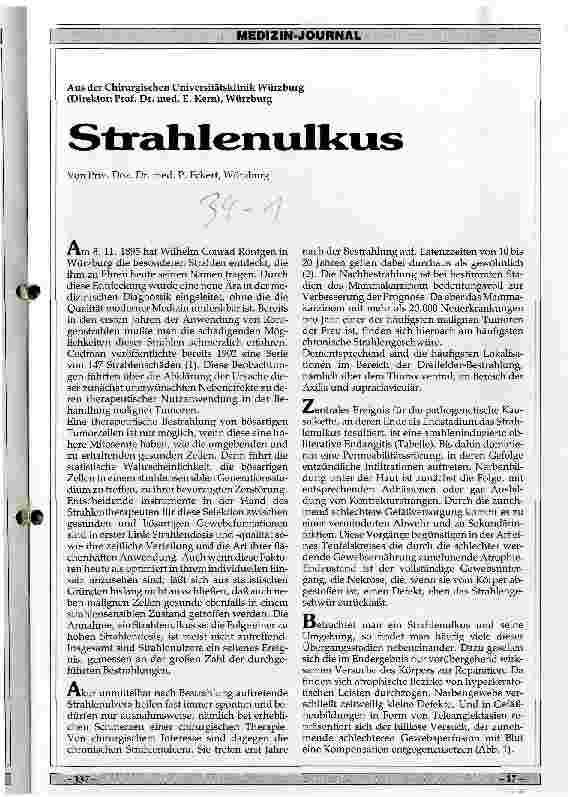 Vorschauseite 1: Strahlenulkus