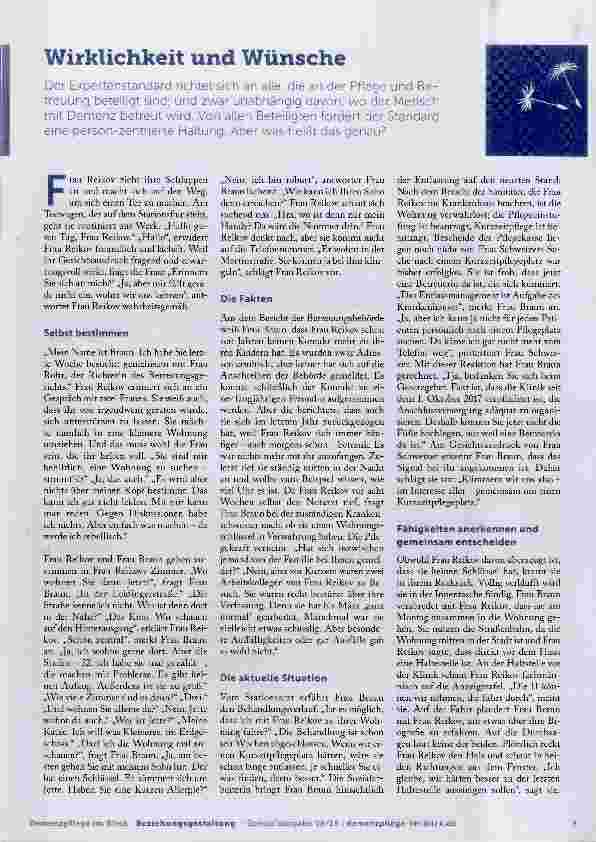 Vorschauseite 1: Wirklichkeit und Wünsche