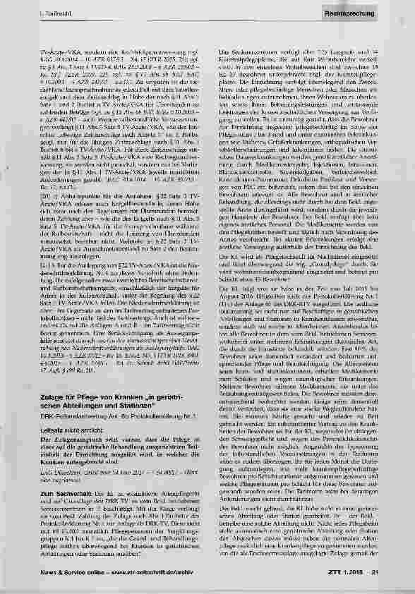 Vorschauseite 3: Rufbereitschaft - Entgeltfortzahlung bei Krankheit und Urlaub §22 TV-Ärzte/VKA