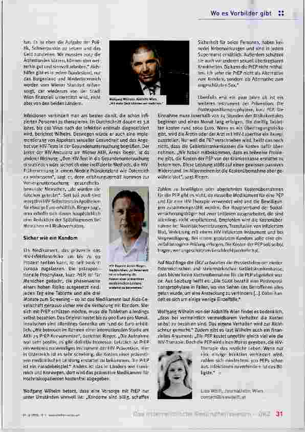 Vorschauseite 2: HlV-lnfektionen zu verhindern ist das Billigste
