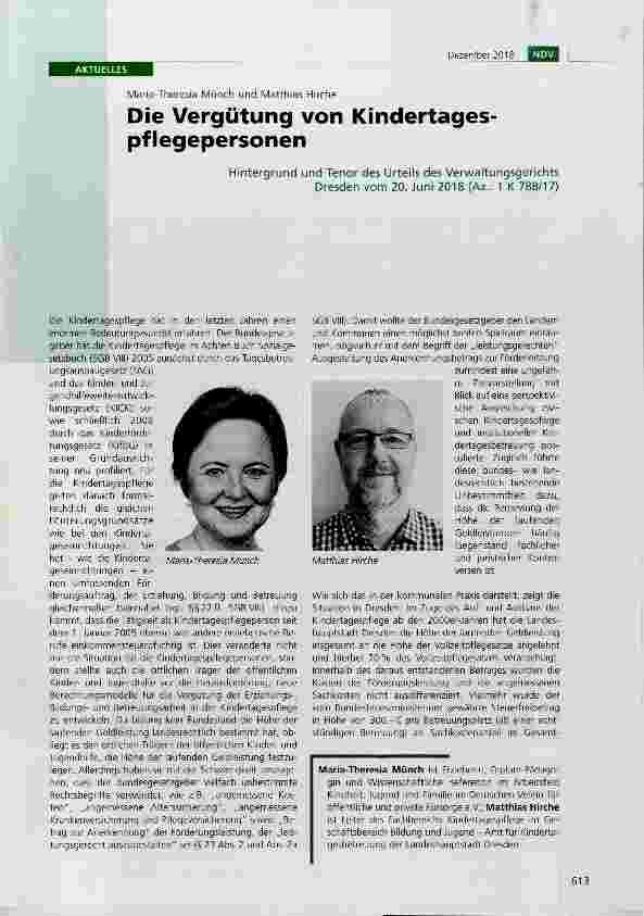 Vorschauseite 1: Die Vergütung von Kindertagespflegepersonen
