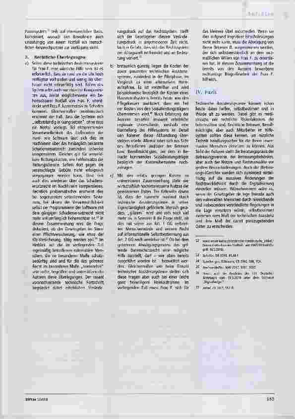 Vorschauseite 5: Mît technischer Assistenz selhsthestimmt und in Würde alt werden? Eine medizinisch-juristische Fallanalyse
