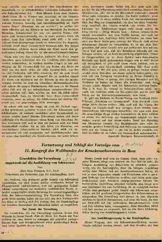 Vorschauseite 1: 11. Kongreß des Weltbundes der Krankenschwestern in Rom (Fortsetzung und Schluß)
