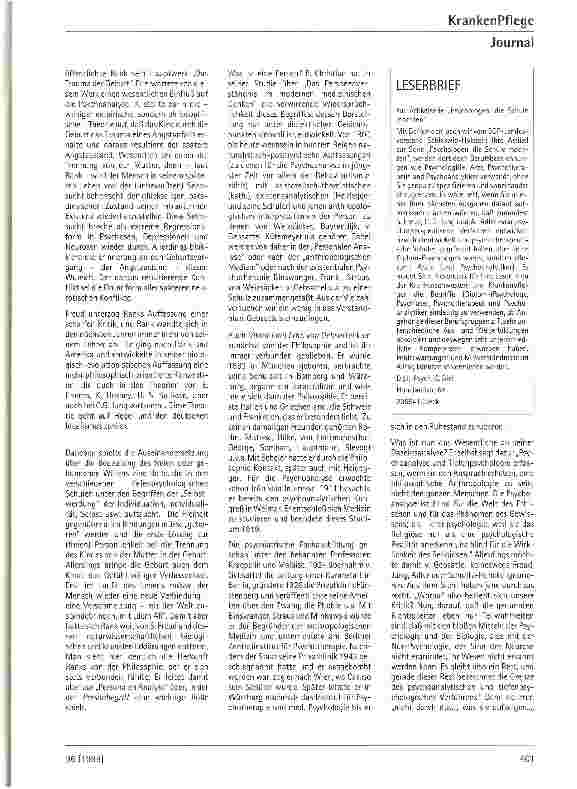 Vorschauseite 2: Tiefenpsychologie und Philosophie: V.E.v.Gebsattel Psychologen, die Schule machten (Teil 7)