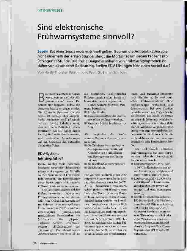 Vorschauseite 1: Sind elektronische Frühwarnsysteme sinnvoll?