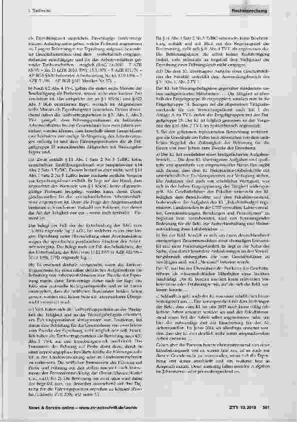 Vorschauseite 4: Erprobungsbefristung; Führungsposition TV-L § 31; TzBfG § 14 Abs. 1 Satz 2 Nr. 5