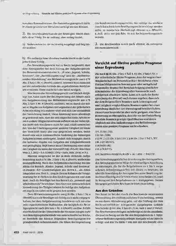 Vorschauseite 1: Verzicht auf fiktive positive Prognose einer Erprobung
