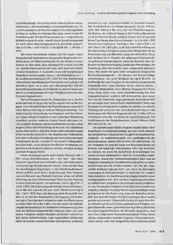Vorschauseite 2: Verzicht auf fiktive positive Prognose einer Erprobung