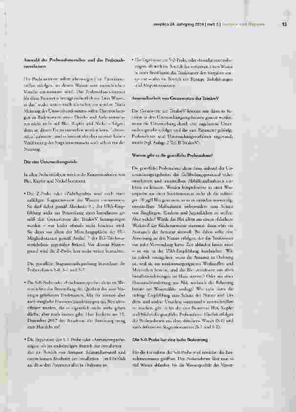 Vorschauseite 3: Grenzwertüberschreitungen im Trinkwasser auf der Spur