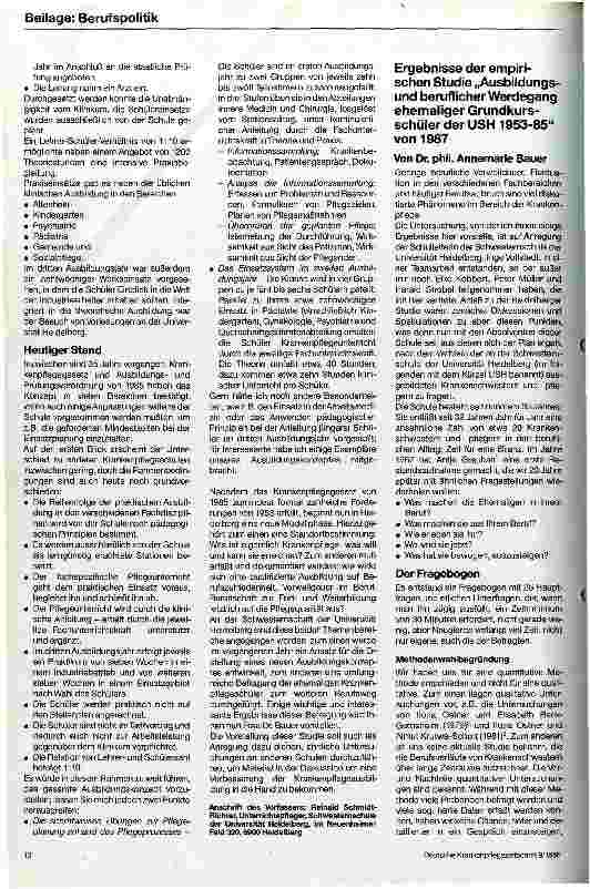 Vorschauseite 1: Ergebnisse der empirischen Studie Ausbildungsund beruflicher Werdegang ehemaliger Grundkursschüler der USH 1953-85