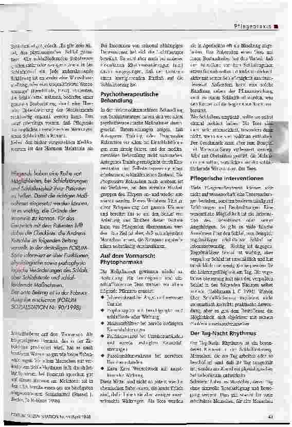 Vorschauseite 2: Wenn der Sandmann keinmal klingelt Schlafstörungen und Schlaflosigkeit Teil 2