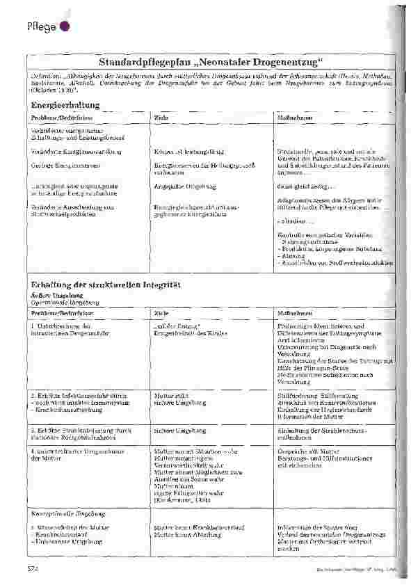Vorschauseite 2: Neonataler Drogenentzug Ein Standardpflegeplan auf der Grundlage der Pflegetheorie von Myra E. Levine 2. Teil