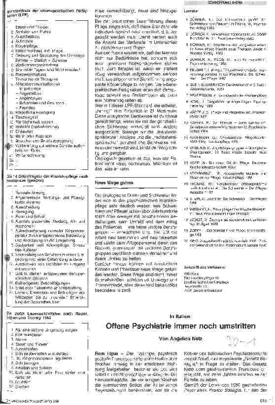 Vorschauseite 1: Offene Psychiatrie immer noch umstritten