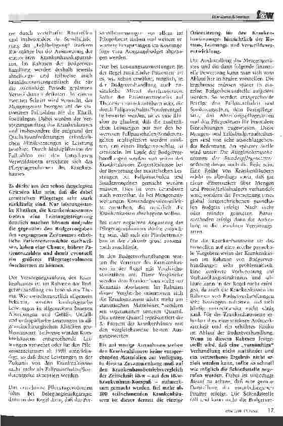 Vorschauseite 2: Budgetverhandlungen 1998 Strategie und Perspektive