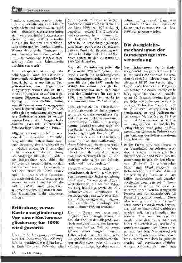 Vorschauseite 3: Budgetverhandlungen 1998 Strategie und Perspektive