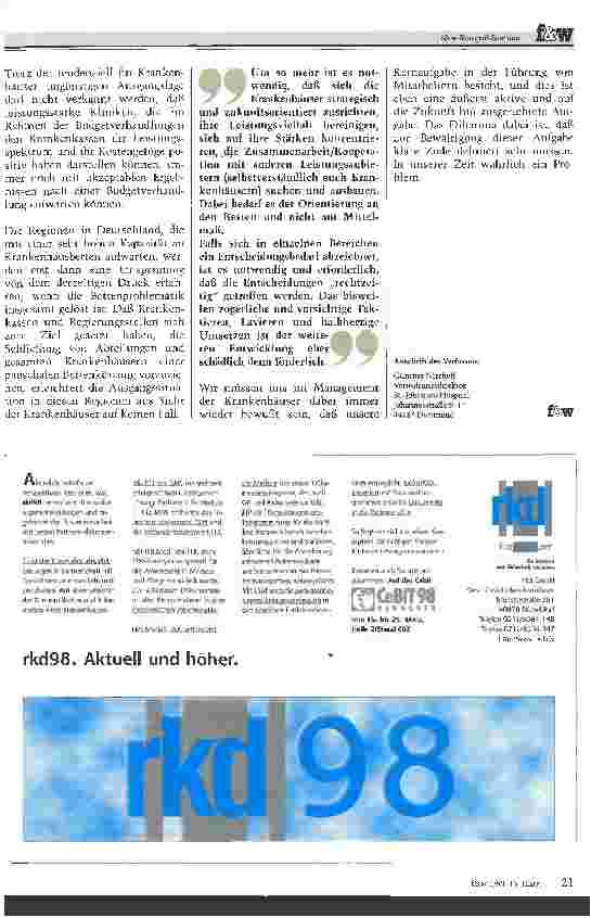 Vorschauseite 6: Budgetverhandlungen 1998 Strategie und Perspektive
