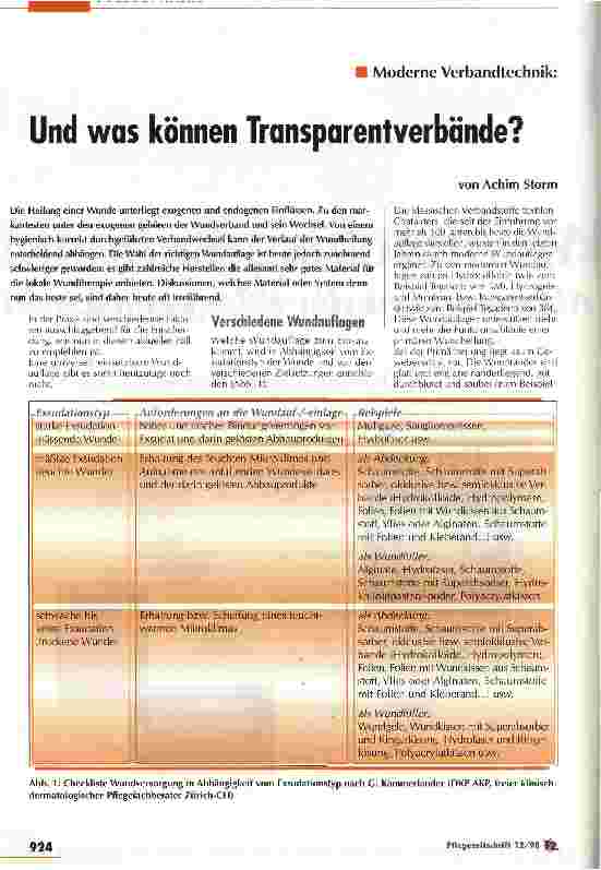 Vorschauseite 1: Moderne Verbandtechnik: Uns was können Transparentverbände ?