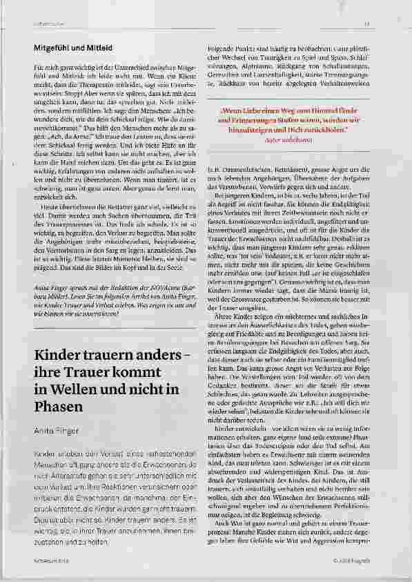 Vorschauseite 1: Kinder trauern anders ihre Trauer kommt in Wellen und nicht in Phasen