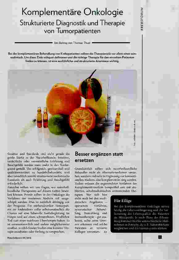 Vorschauseite 1: Komplementäre Onkologie Strukturierte Diagnostik und Therapie von Tunnorpatienten